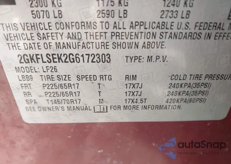 2016 GMC Terrain Sle-1 z USA, uszkodzony, nr VIN 2GKFLSEK2G6172303